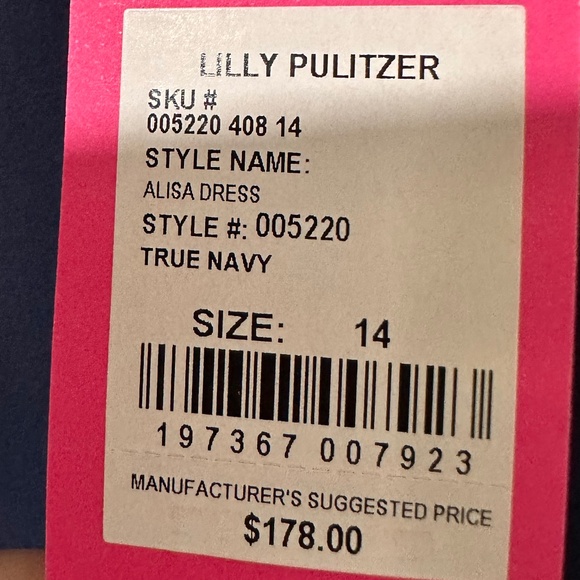 NWT Lilly Puliter Alisa Dress True Navy Size 14 - Picture 8 of 9